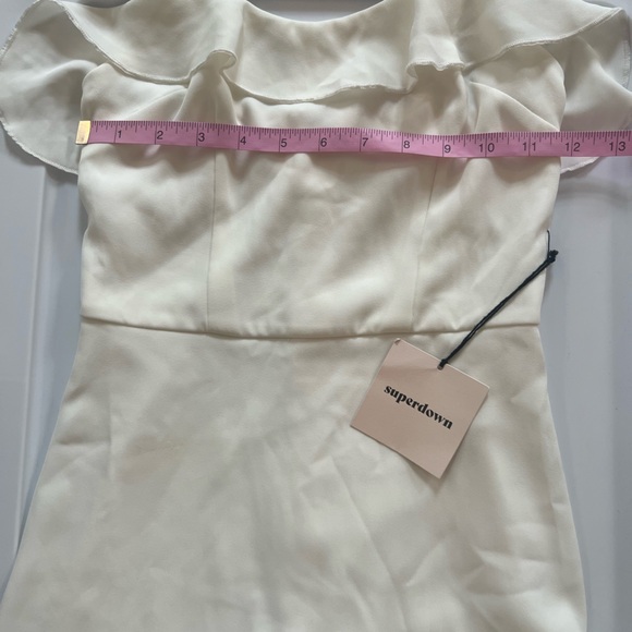 Superdown by Revolve:Elegant White Ruffle Mini Dress - Picture 8 of 8